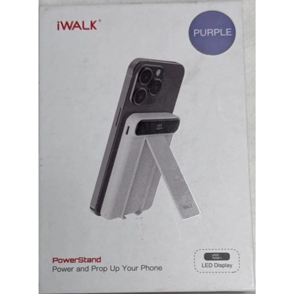 iWALK Magnetic Power Bank Adjustable Stand Purple Powerstand iPhone Prop NIB